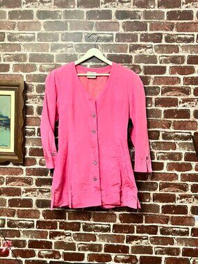 Frank Usher Vintage Pink Strawberry Skirt Suit